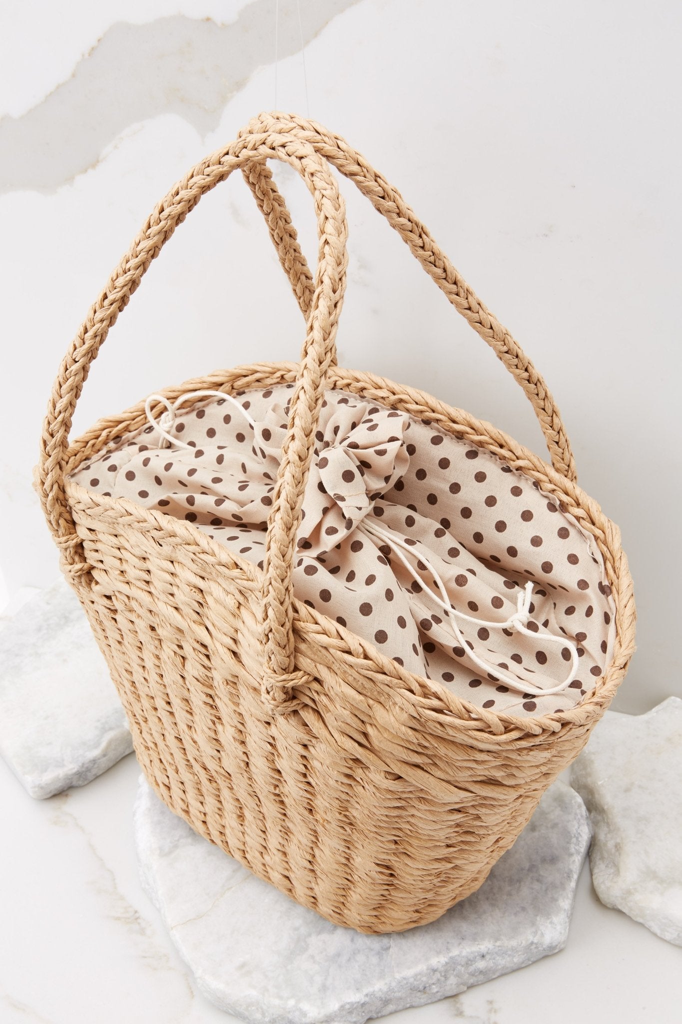 Made For Sunny Days Natural Rattan Bag - Red Dress