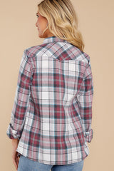 Made This Way Ruby Red Plaid Top - Red Dress