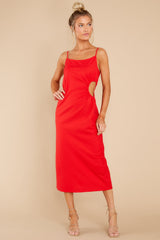 Made To Love Red Midi Dress - Red Dress