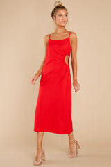 Made To Love Red Midi Dress - Red Dress
