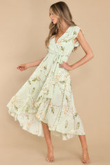 Marvelous Charm Green Floral Maxi Dress - Red Dress
