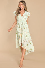 Marvelous Charm Green Floral Maxi Dress - Red Dress