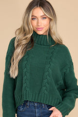Mesmerized By Love Hunter Green Sweater - Red Dress