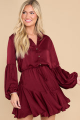 Moment Of Truth Burgundy Dress - Red Dress