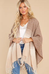 My Newest Obsession Mocha Ombre Poncho Cardigan - Red Dress