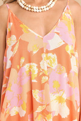 My Only Reason Orange Floral Print Maxi - Red Dress