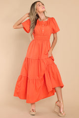 My Truest Self Orange Maxi Dress - Red Dress