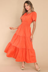 My Truest Self Orange Maxi Dress - Red Dress