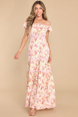My Wildest Dreams Coral Floral Print Maxi Dress - Red Dress