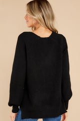 New Traditions Black Sweater - Red Dress
