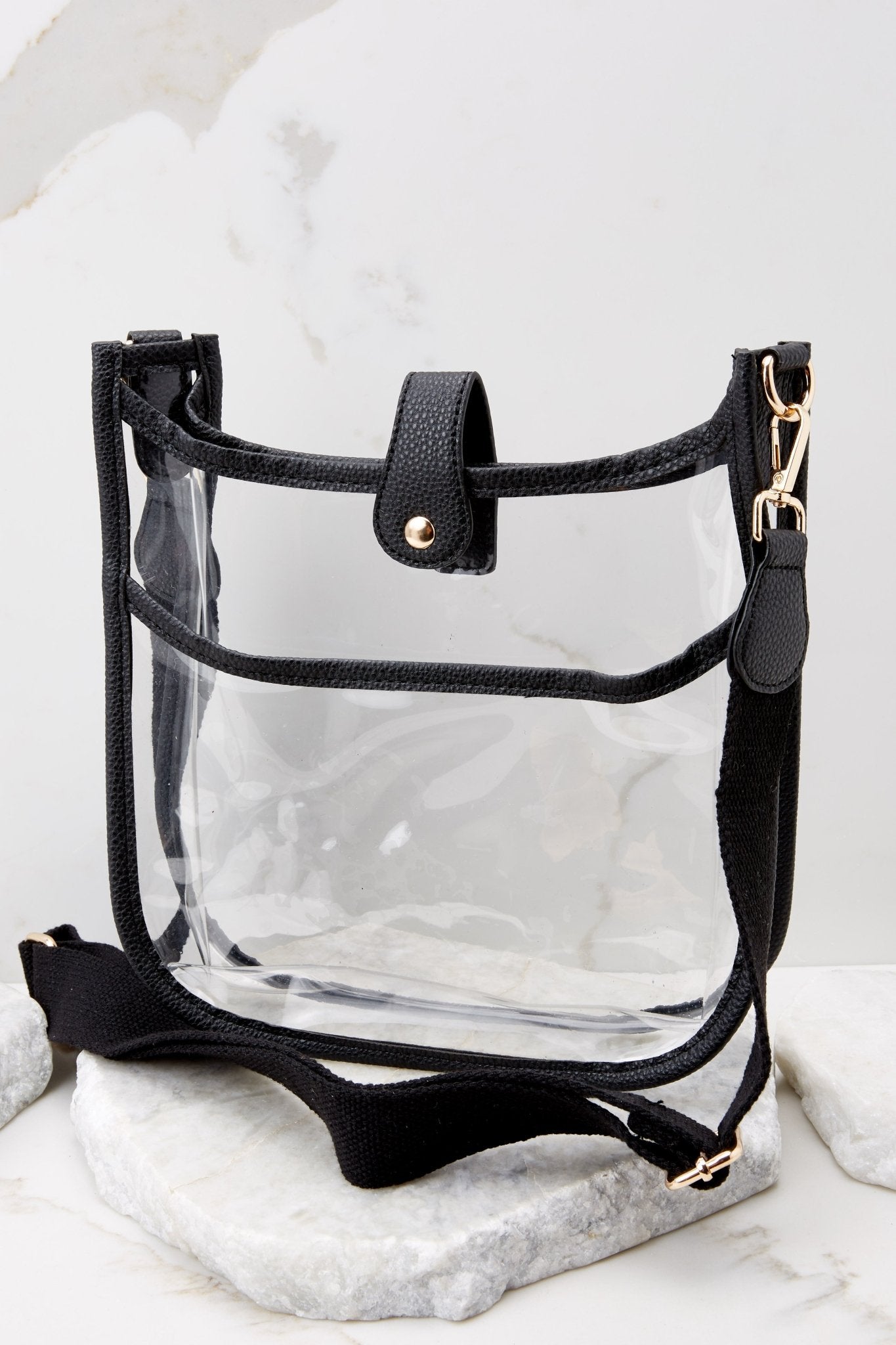 No Secrets Black And Clear Bag - Red Dress