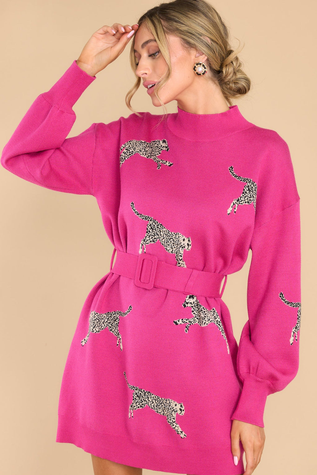 Gorgeous Oh So Bold Hot Pink Sweater Dress - All Dresses | Red Dress