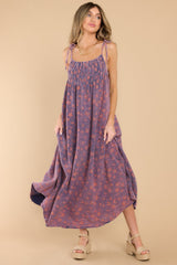 Only A Dream Navy Floral Maxi Dress - Red Dress