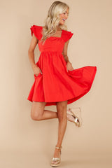 Open Hearted Confession Red Dress - Red Dress