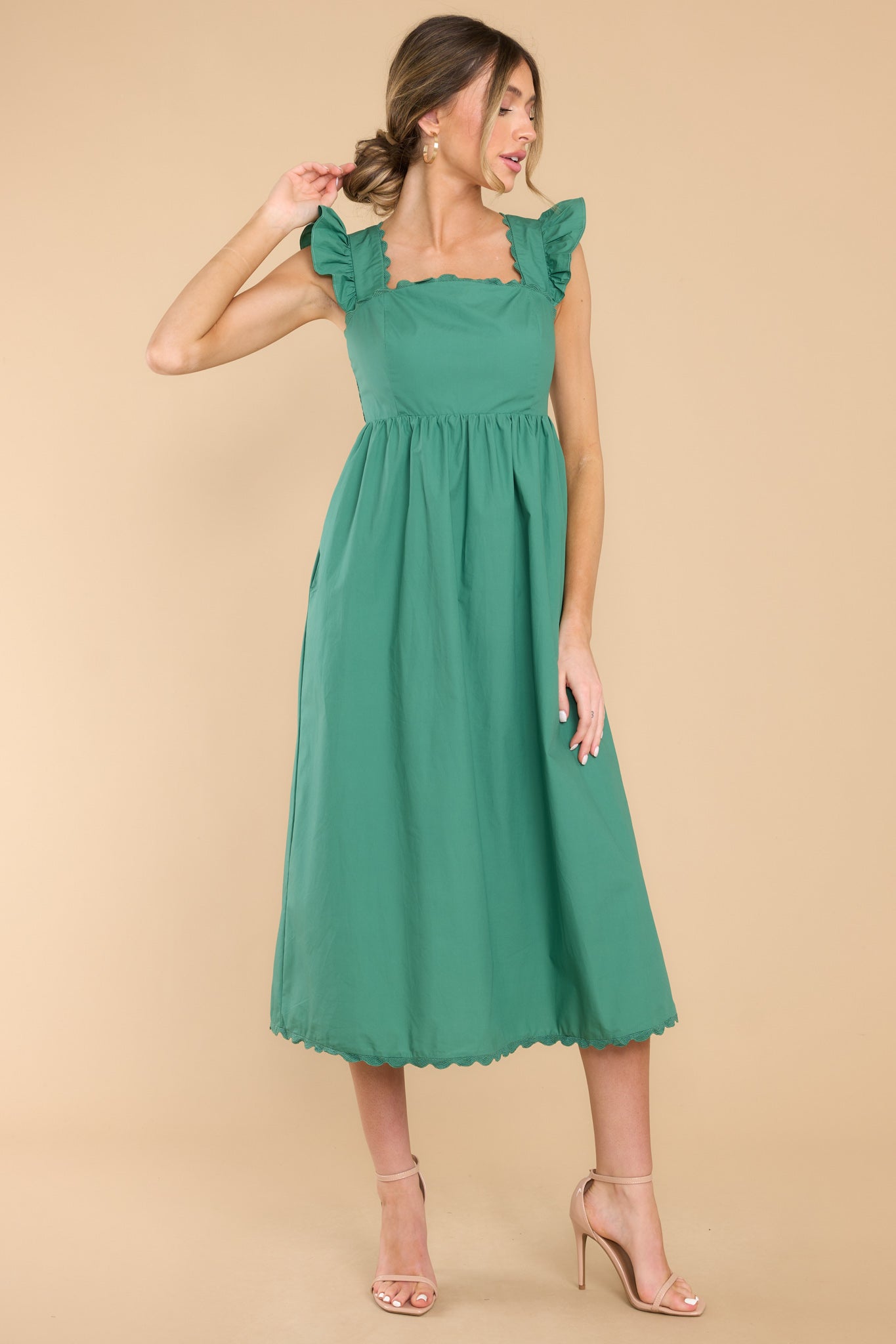 Our Greatest Love Green Midi Dress - Red Dress