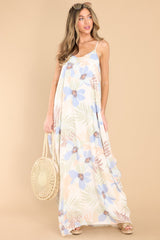 Out At Sea Blue Tropical Maxi Dress - Red Dress