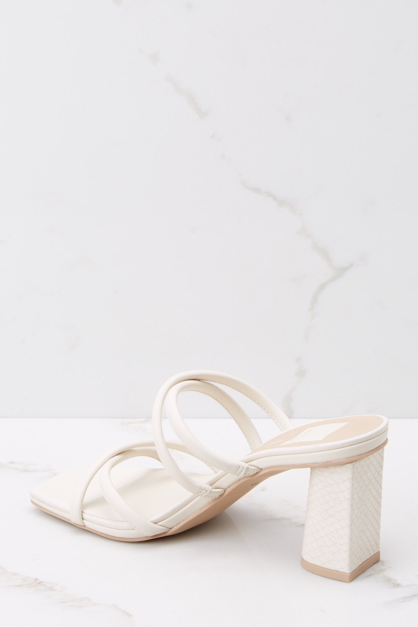 Patsi Ivory Leather Sandals - Red Dress