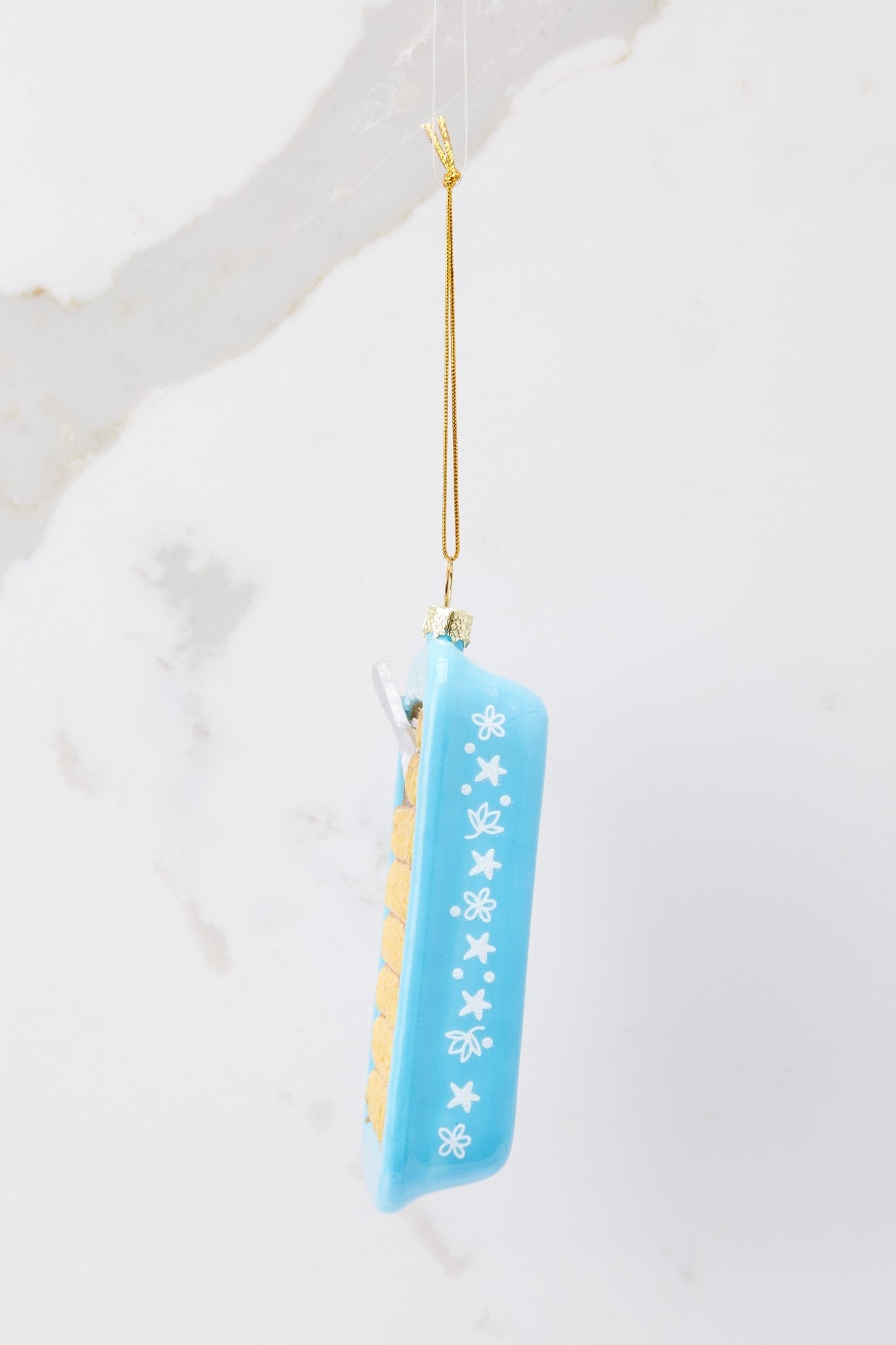 Picky Eaters Blue Tater Tot Ornament - Red Dress