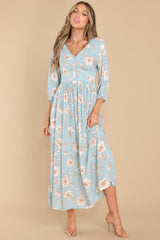 Planted In Your Heart Sage Floral Maxi Dress - Red Dress