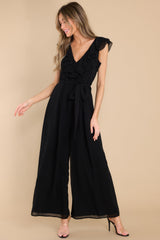 Play Hard To Get Black Jumpsuit - Red Dress