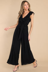 Play Hard To Get Black Jumpsuit - Red Dress