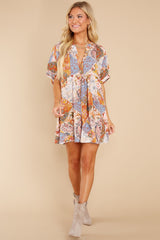 Playing Favorites Ivory Patchwork Print Tunic - Red Dress