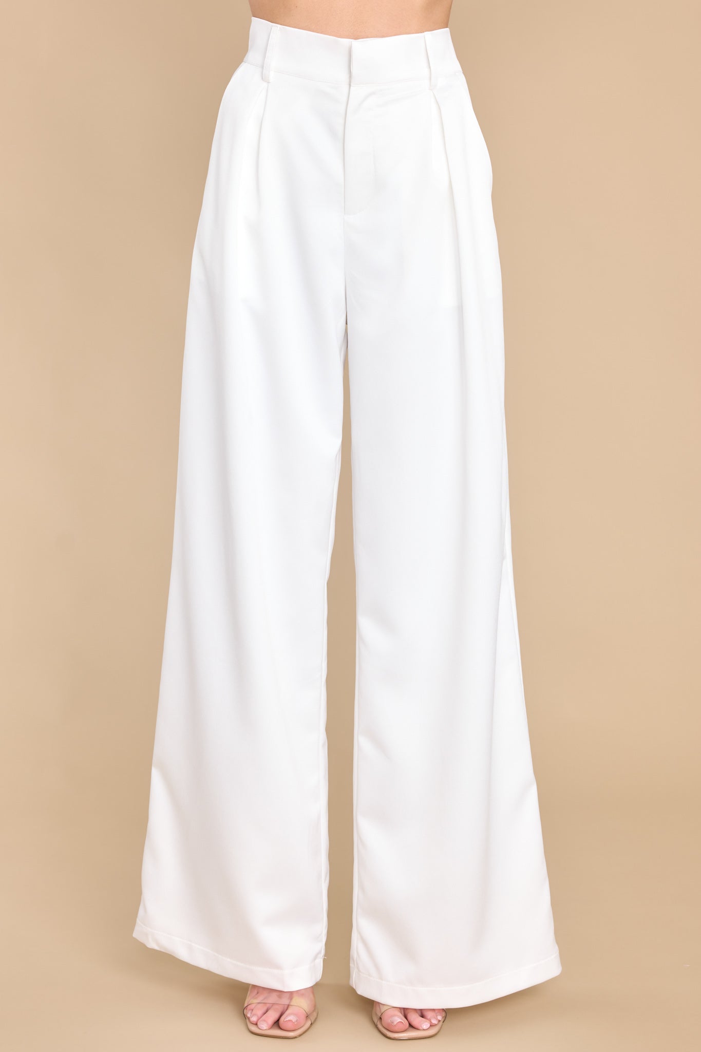Soft Raya High-Waisted Wide-Leg Pant - White – Haute & Rebellious