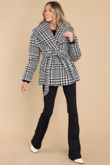 Pure Emotions Houndstooth Coat - Red Dress