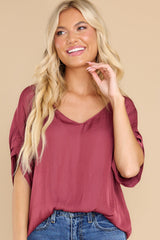 Put You On Hold Rose Top - Red Dress