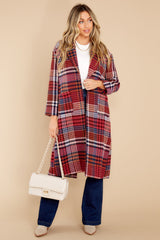Ready For Change Berry Pink Plaid Coat - Red Dress