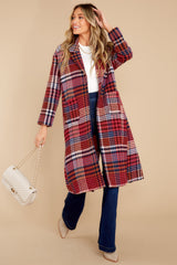 Ready For Change Berry Pink Plaid Coat - Red Dress