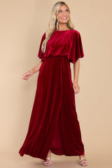 Ready For Tonight Dark Red Velvet Maxi Dress - Red Dress