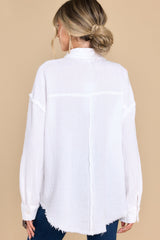 Redeeming Feature White Gauze Top - Red Dress