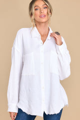 Redeeming Feature White Gauze Top - Red Dress