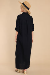 Relaxed Romance Black Maxi Dress - Red Dress
