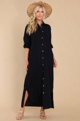Relaxed Romance Black Maxi Dress - Red Dress