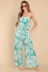 Remarkable Beauty Green Print Jumpsuit - Red Dress