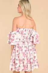 Romance In The Air Ivory Floral Dress - Red Dress