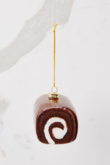 Room For Dessert Chocolate Swiss Roll Ornament - Red Dress