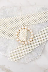 Ropes Of Pearls Ivory Belt - Red Dress
