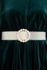 Ropes Of Pearls Ivory Belt - Red Dress