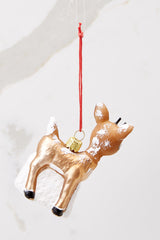 Rudolph Brown Ornament - Red Dress