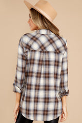 Rustic Touch Grey Multi Plaid Top - Red Dress
