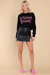 Scream Queen Black Sweater - Red Dress