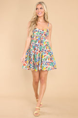Searching For Spring White Multi Print Dress - Red Dress