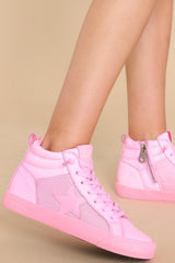 Serious Hot Pink High Top Sneakers - Red Dress