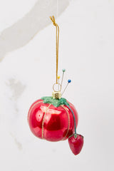 Sew Good Red Pin Cushion Ornament - Red Dress