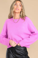 She Stands Out Fuchsia Sweater - Red Dress
