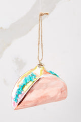 Shiny Pink Taco Ornament - Red Dress
