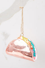 Shiny Pink Taco Ornament - Red Dress